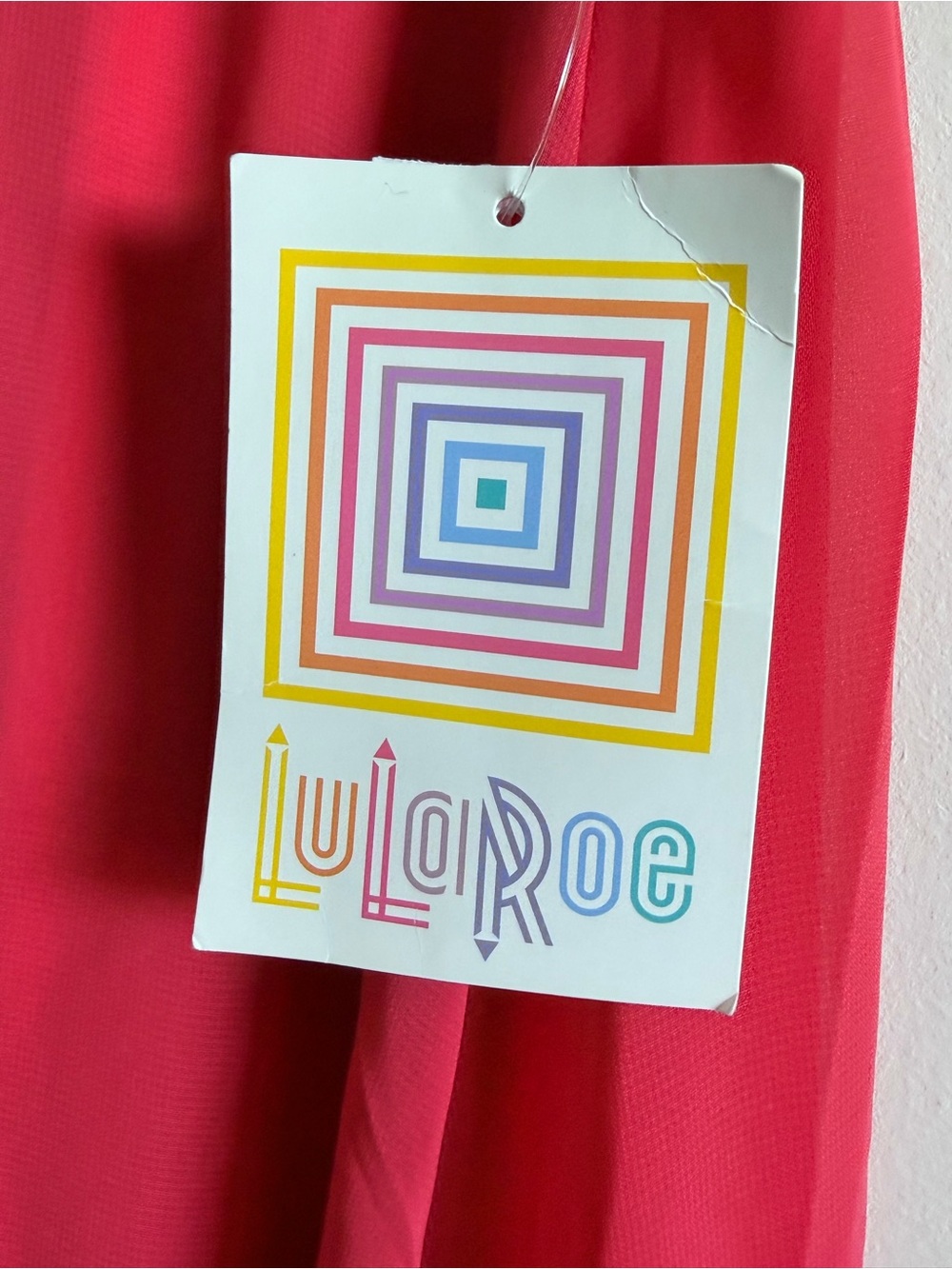 LuLaRoe Pink Chiffon Coral Midi Skirt with Black Waistband - Picture 2 of 6